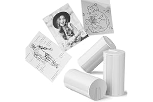 ETIKEZ Genuine Self-Adhesive Thermal Printer Stickers, Compatible with PM290C Mini Sticker Printer, Black on White, 54mmx3.2m Sticker Paper for Journal, Study, Photos, Note, 3 Rolls, Transparent