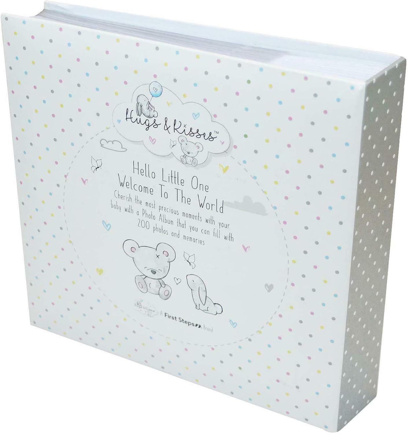 Baby First Photo Album 4×6” 200 Photos memo White Unisex Birthday Christening BigaMart