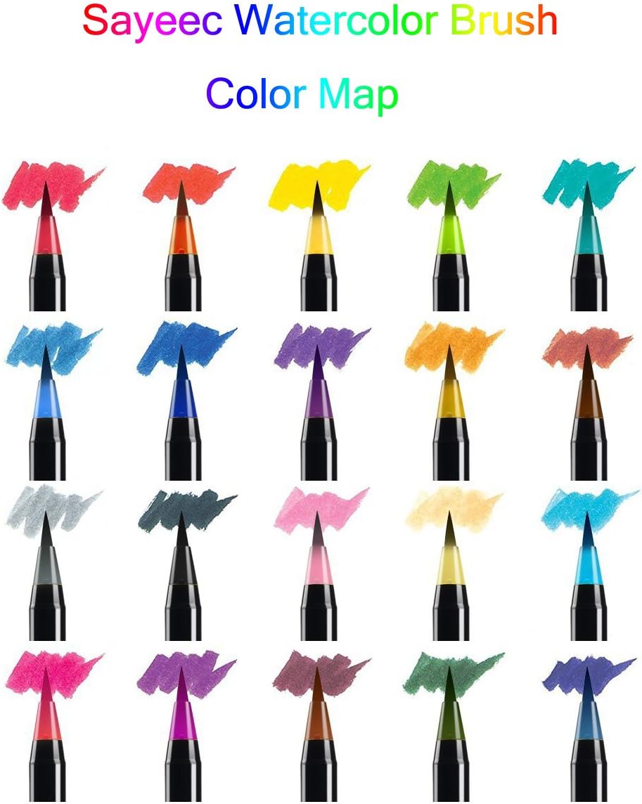 SAYEEC Watercolour Flexible Brush Pens - Image 5