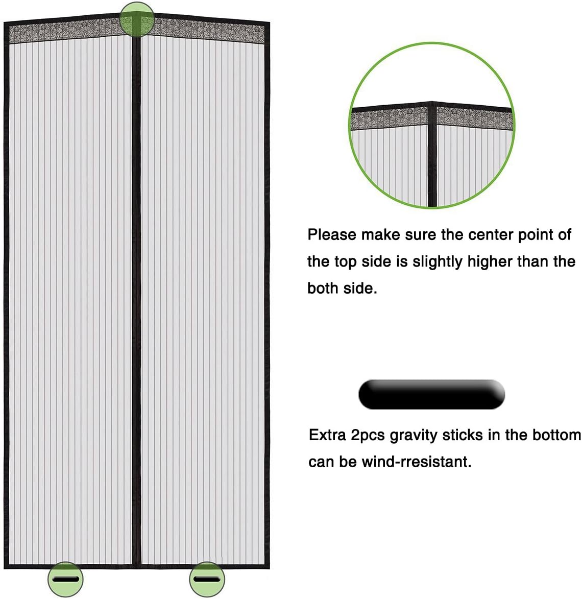 Magnetic Screen Door with Heavy Duty Mesh Door Curtain and Fasten Pushpins FITS Door Size up to 39 x 83 Inch, Fresh Air in - Image 5