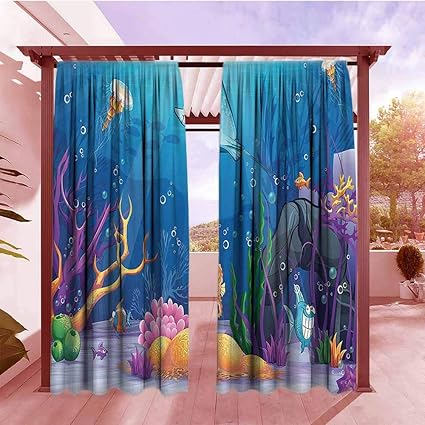 Amazon Com Curtains Rod Pocket Two Panels Ocean Decor Sealife