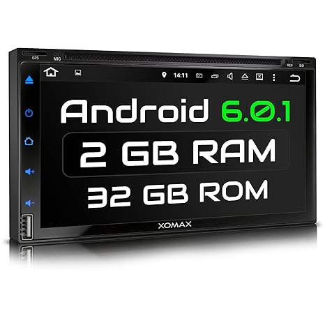 XOMAX XM-2DA6901 Autoradio mit Android 6.0.1, 2GB RAM / 32 GB ROM, DVD, GPS Navigation, unterstützt WiFi WLAN, Bluetooth Frei