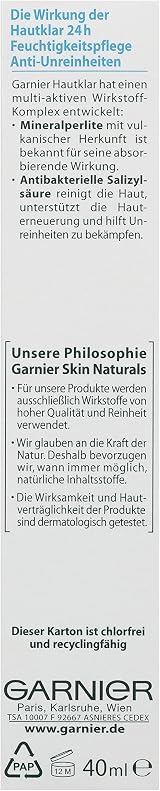 Garnier Skin Clear Daily 24H Anti-Impurities Moisturiser Gel 3x40ml Zinc view 4
