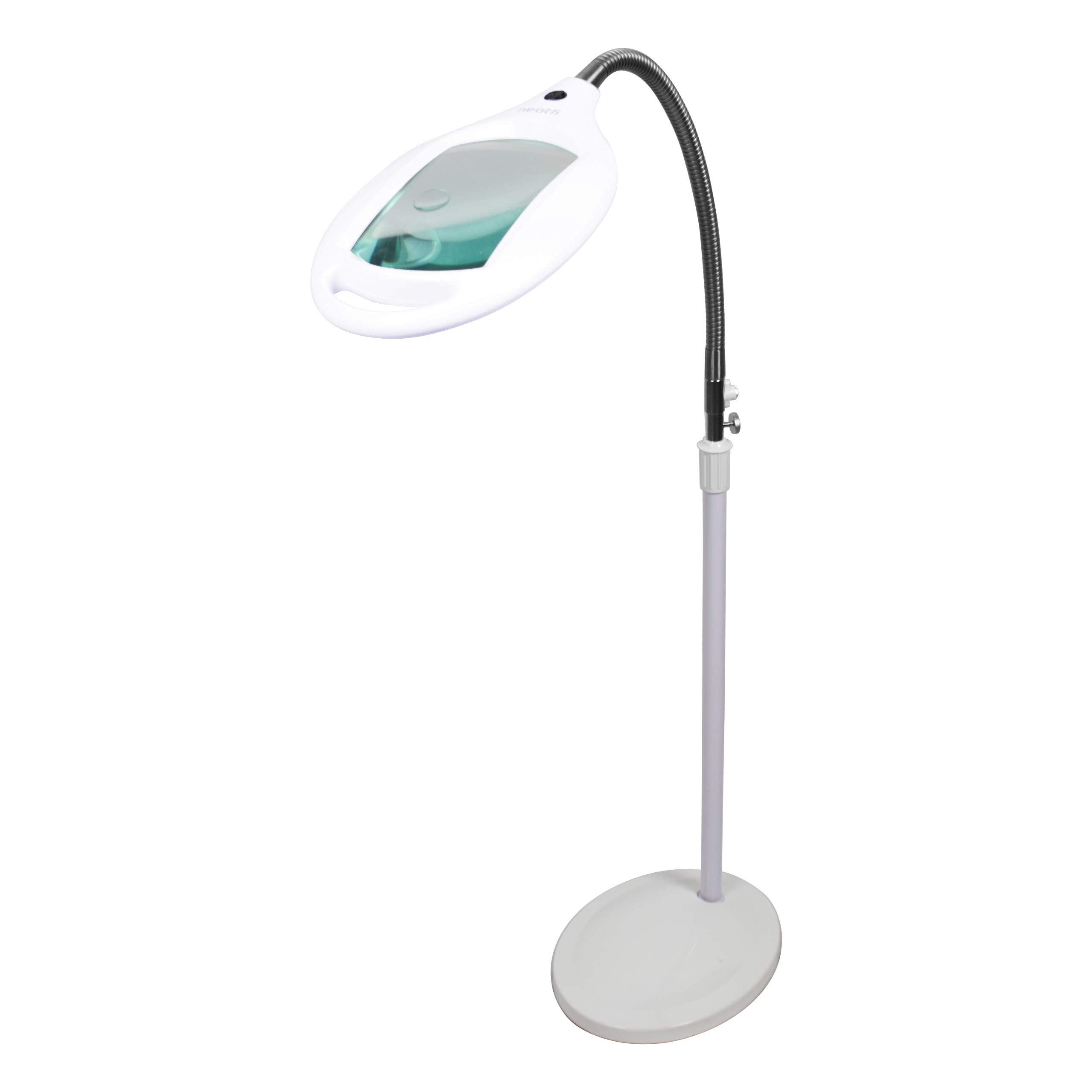 Neatfi Elite HD Bifocals Super LED Magnifying Floor Lamp, 3 Diopter/12 Diopter Magnifier Glass Lens, Adjustable Gooseneck, 6500K Color Temperature with UK Plug & 42pcs SMD LED (White)