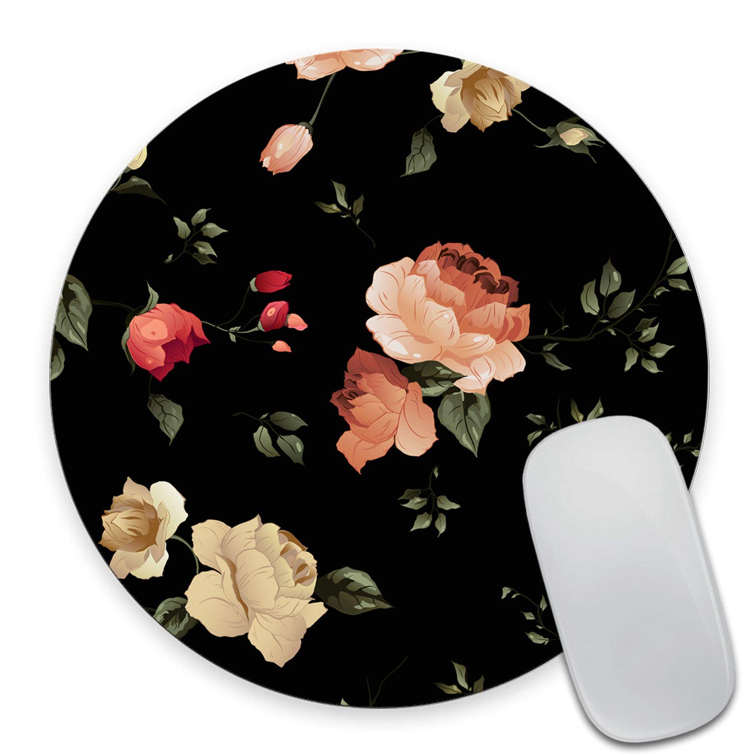 Wasach Autumn Mousepad Round Mouse pad Beautiful Design Floral Mouse pad Office