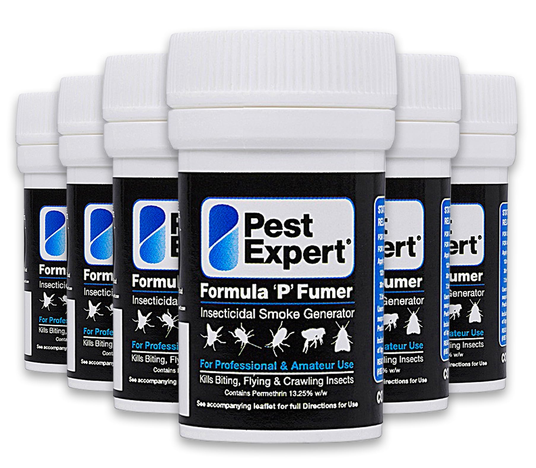 Pest Expert Cluster Fly Killer Smoke Bombs 6 x 3.5g - Formula 'P' Fumer Cluster Fly Bomb (HSE approved and tested – professional strength product)