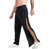 WZIKAI Men's Tear Away Pants Casual Side Snap Open Sweatpants Loose Fit Post Surgery Pants with Pockets