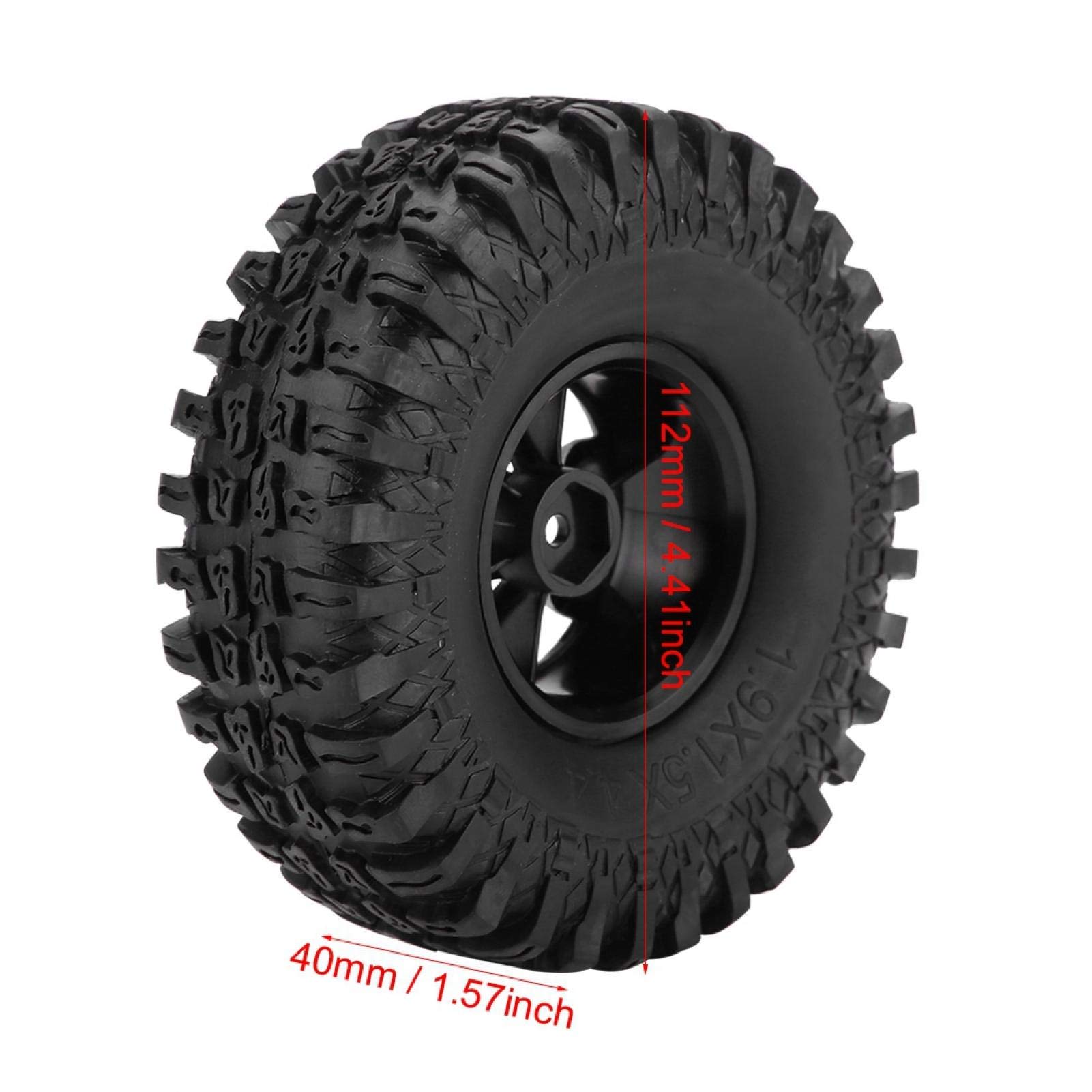 RC Tire, RC Accessory Rubber Tire 4Pcs 6 Holes Rubber Tires With Hubs RC Wheel Tire Wheel Tyres RC Car Tyre, for 1/10 Scale RC Off-road Car