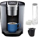 Keurig C K-Elite Maker, Single Serve K-Cup Pod Brewer, with Iced Coffee Capability, Extra Included, 75oz, Brushed Silver Plus Filter Bundle