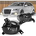 TULALUX Fog Lights Compatible with Audi A4 / S4 (Quattro Cabriolet Convertible, Sedan, Avant Wagon) 2005-2008, A3 (Quattro Base/TDI Hatchback; Sport Package) 2008-2013, Fog Lamp, 1 Pair (Smoke lens)