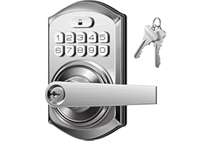 TEEHO TE004 Keyless Entry Keypad Door Lock with Handle - Smart Digital Electronic Lock for Interior Door with Anti-Peeping, Auto Lock & Passage Mode - Easy Installation - Satin Nickel