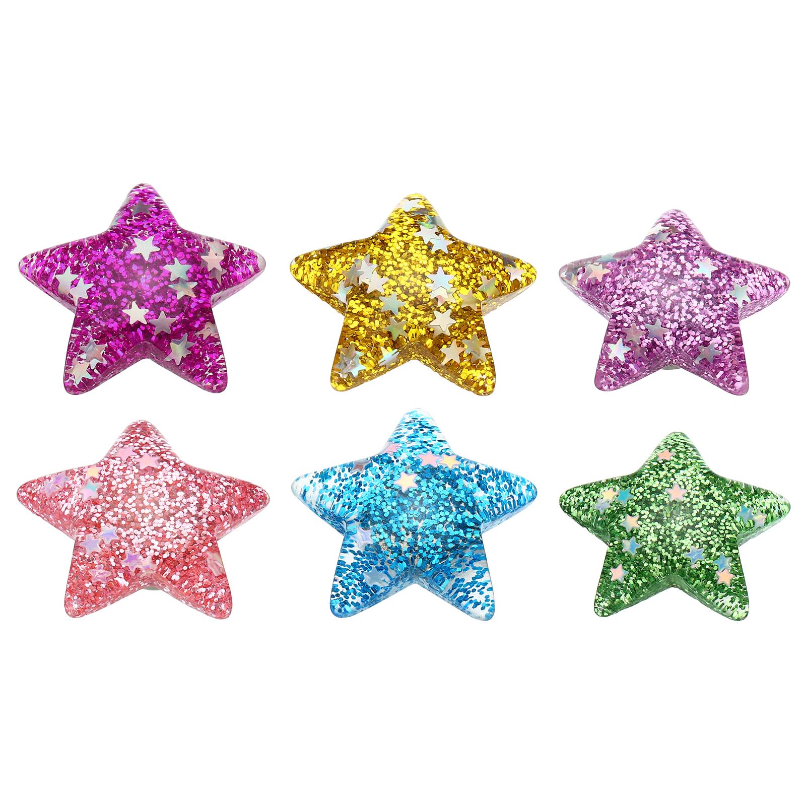 PATIKIL 1.38" Diamond Painted Magnet Kit, 6 Pack Star Shape Diamond Painted Magnetic Cover Locator for Cross-Stitch DIY Diamond Painted, Multi-colors