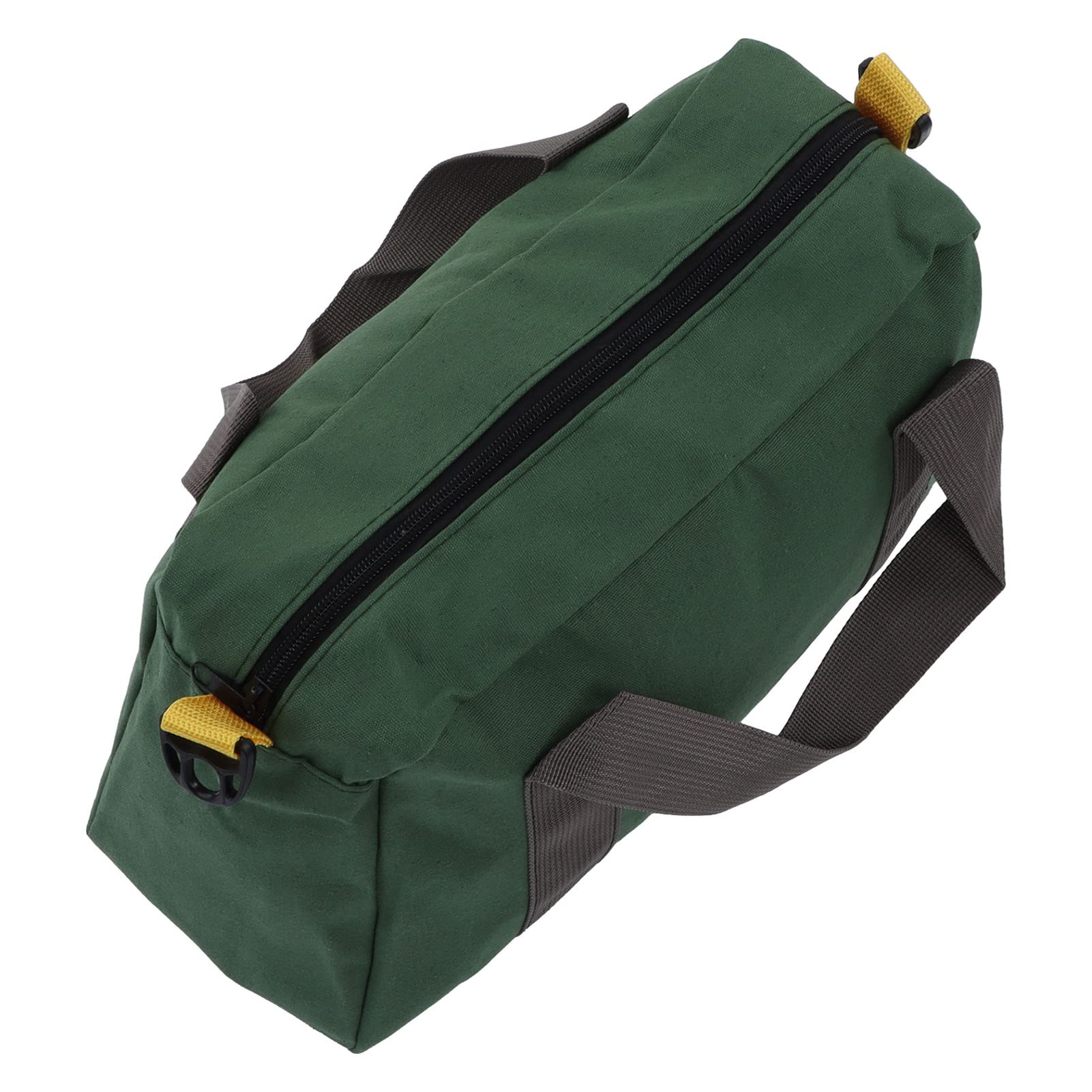 KIMISS 16 Inch Wide Mouth Tool Bag, Portable High Capacity Storage, Green Leather, Waterproof, 32 x 19 x 4 cm, 1 Compartment, Perfect for Technicians, Vehicle Maintenance, Carpentry