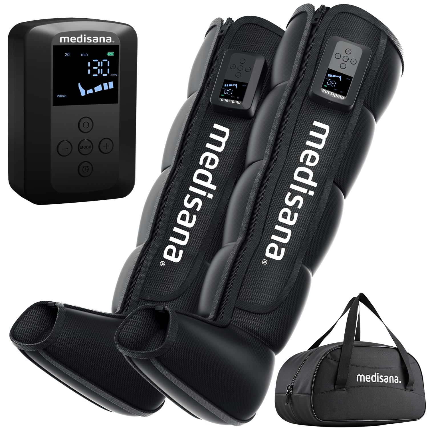 Photo 1 of Medisana Leg Compression Massager for Circulation & Pain Relief, Cordless Air Compression Boots with Customizable Modes, Intensities, Timer, Professional Leg Massager for Athletes Christmas Gifts