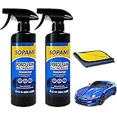SOPAMI 2-Pack Advanced Car Coating Spray, Quick-Acting Polish & Wax for Scratch Removal, Waterless Wash, and Glass Oil Film Cleaning 17.6fl Oz/500ml