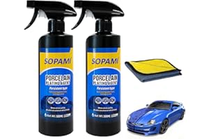 SOPAMI 2-Pack Advanced Car Coating Spray, Quick-Acting Polish & Wax for Scratch Removal, Waterless Wash, and Glass Oil Film Cleaning 17.6fl Oz/500ml
