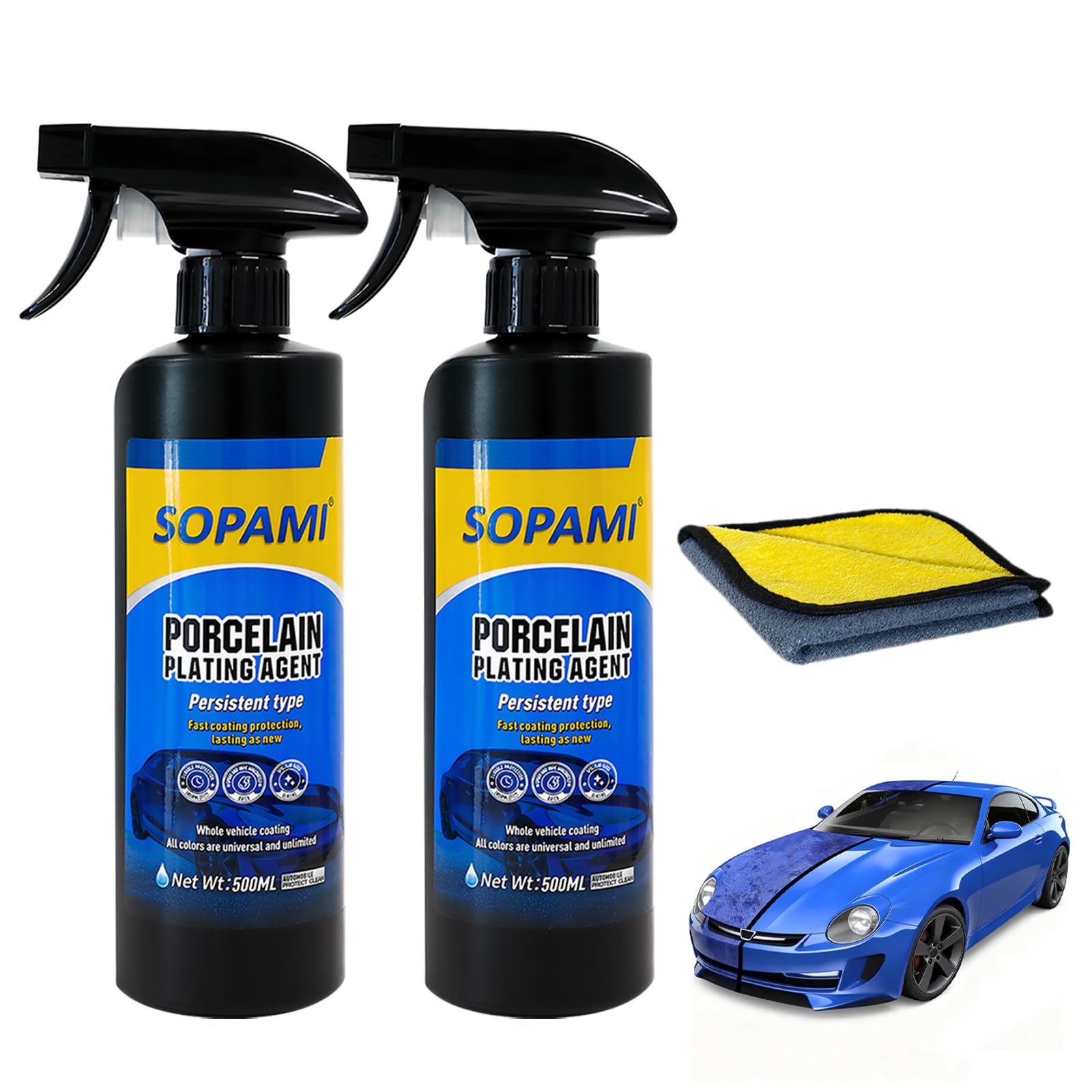 Photo 1 of **ONLY 1 BOTTLE** SOPAMI 2-Pack Advanced Car Coating Spray, Quick-Acting Polish & Wax for Scratch Removal, Waterless Wash, and Glass Oil Film Cleaning 17.6fl Oz/500ml