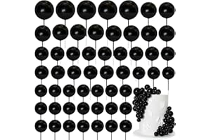 Bouiexye 75 Pieces Black Cake Balls Topper Decorations Foam Cupcake Topper Mini Balloon Cake Topper Balls Cake Picks for Cake Deco Birthday Party Wedding