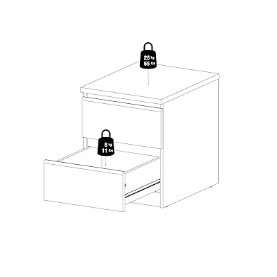 Buy Tvilum 2 Drawer Nightstand Black Matte Online In Indonesia B084xtf19d