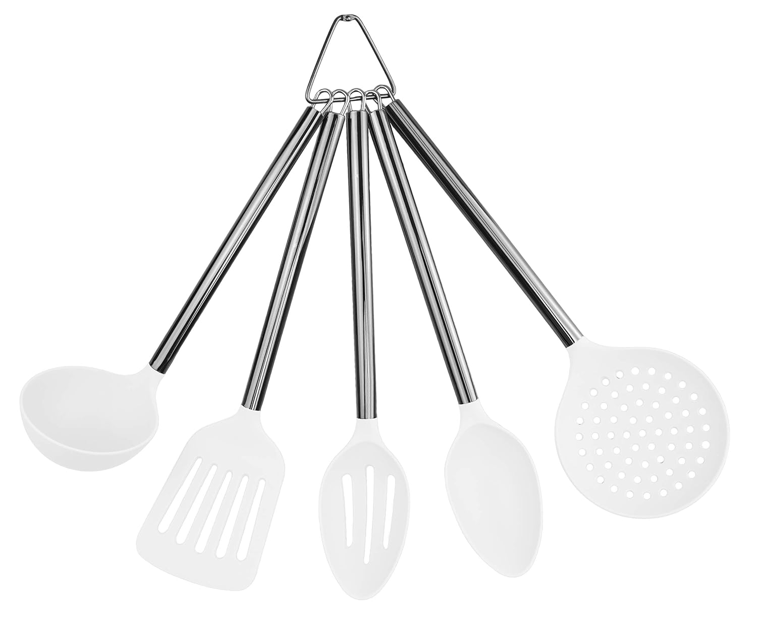 Best Kitchen Utensil Set Metal Handle And White