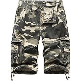 DGWZ Mens Cargo Shorts Multi Pockets Twill Cotton Relaxed Fit Outdoor Camo Cargo Short for Men