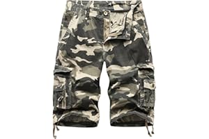 DGWZ Mens Cargo Shorts Multi Pockets Twill Cotton Relaxed Fit Outdoor Camo Cargo Short for Men