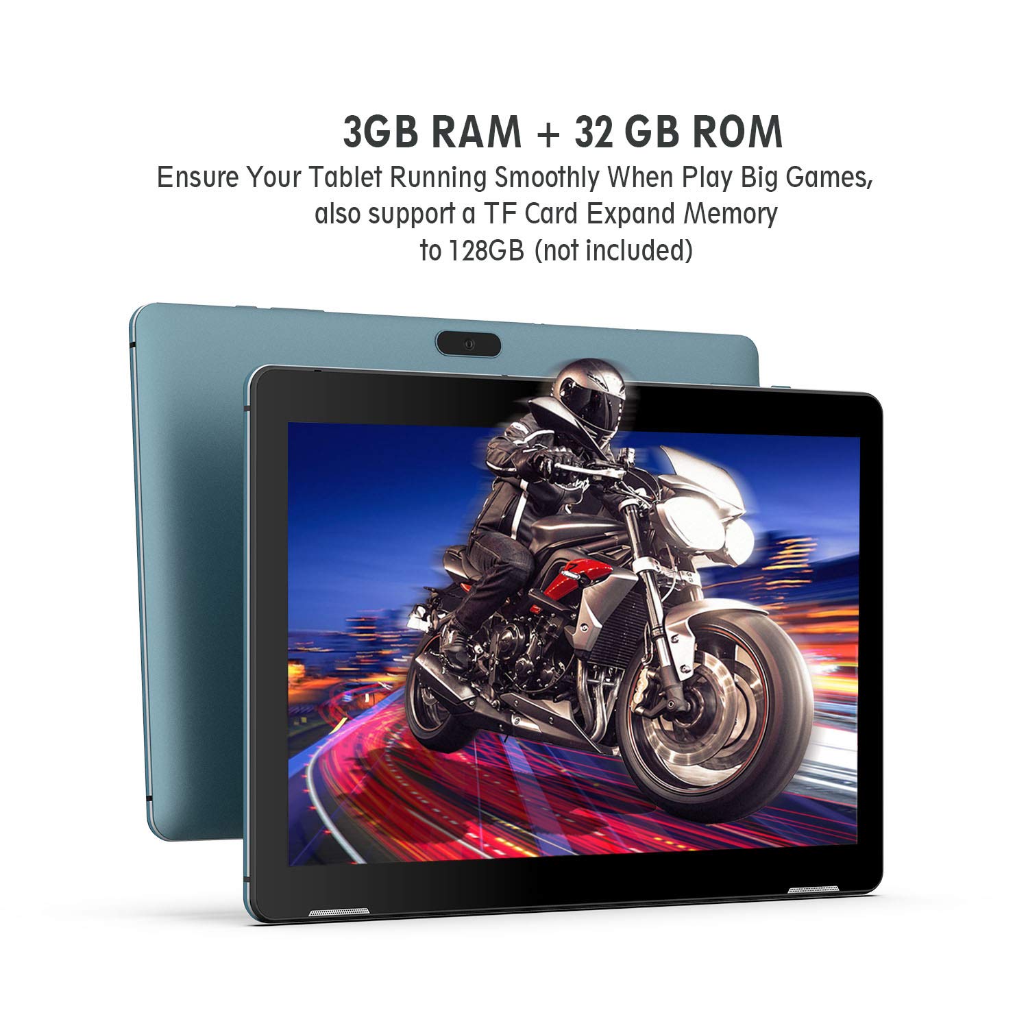 Winnovo T10 Tablet 10 inch Android 9.0 PC, 3GB RAM, 32GB Storage, Metal Frame, Dual Speaker, 5G WiFi, IPS Touchscreen, HDMI, GPS, Support Netflix, Play Store, CNN (Blue)