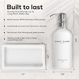 Brighter Barns White Glass Soap Lotion Dispenser Set with Tray - Bathroom Sink view 3