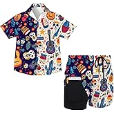 Wilumi Boys Hawaiian Shirt and Short Set 2 Pieces Summer Toddler Outfit for Beach