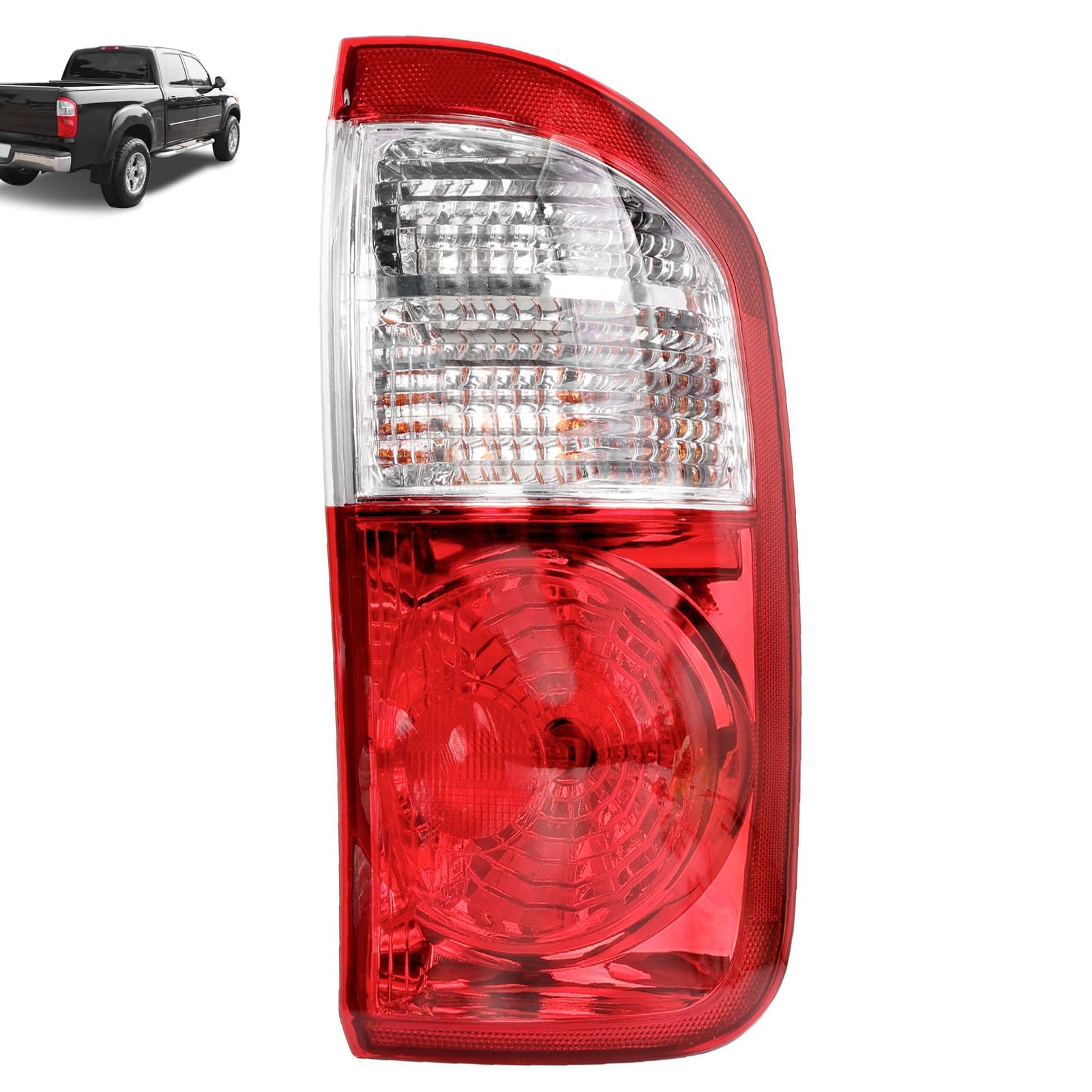 Photo 1 of Right Passenger Side Tail Light Compatible with Toyota Tundra 2004 2005 2006 Double Cab, Replacement for 815500C040, T02801153, Rear Taillight Brake Lamp - W/Bulb