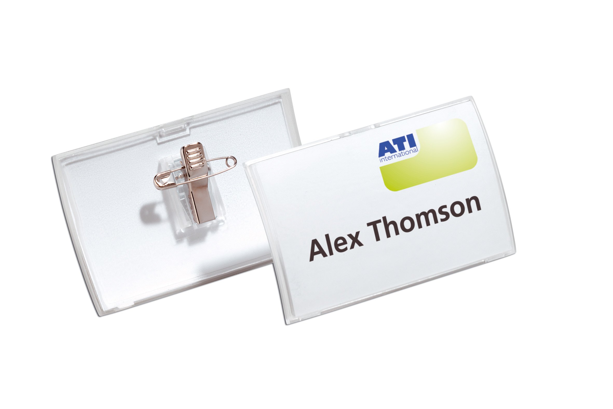 Durable Click Fold Name Plate with Combi Clip | For Badges Measuring 54 x 90 mm | Transparent | Pack of 5 | Perfect for Events, Meetings, Conferences, etc.