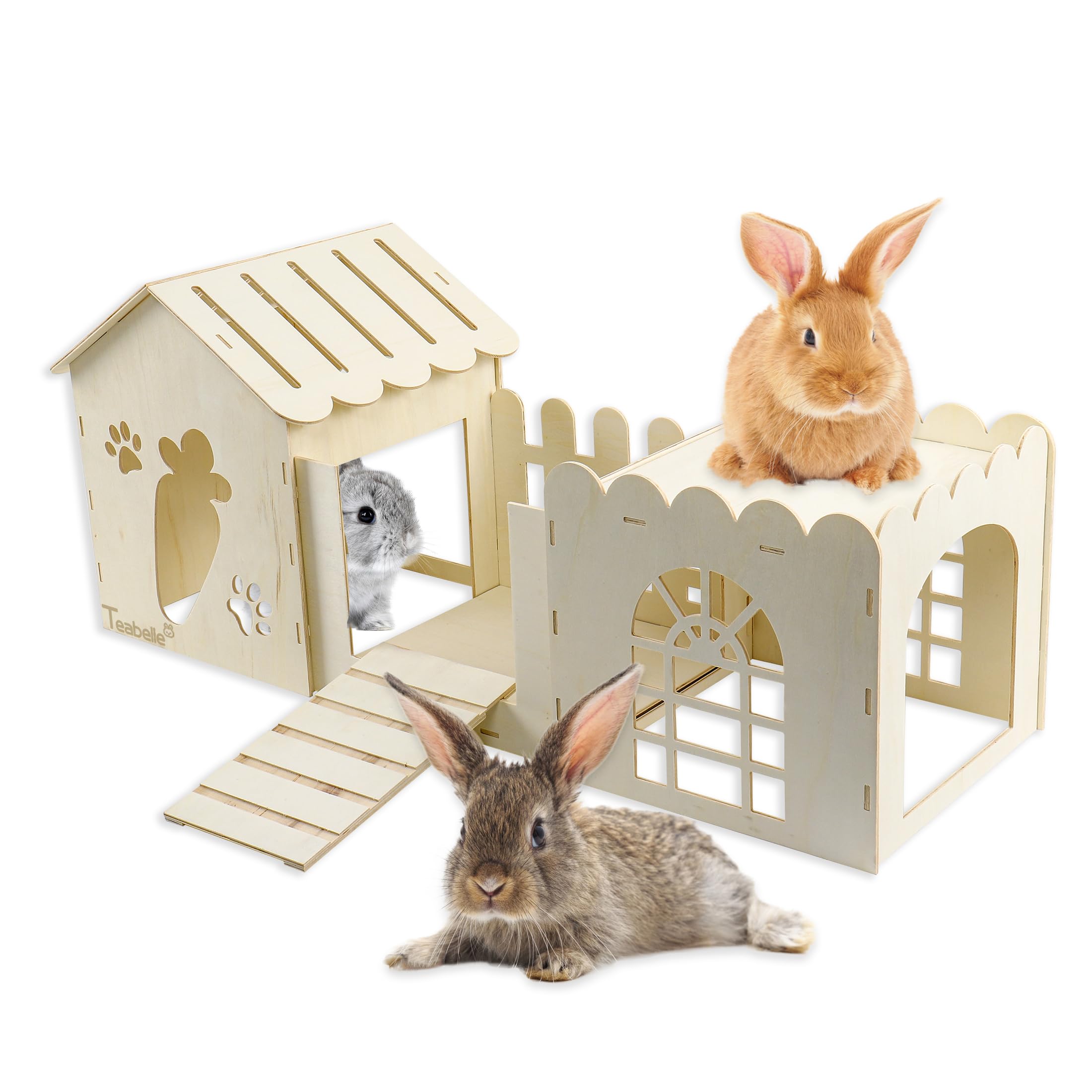 Large Rabbit Wooden Hideout House Multi Chamber Small Animal Wooden about-accutec-innovative-solutions