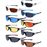 Konohan 9 Pairs Polarized Sports Sunglasses for Men Driving Shades Running and Tactical Polarized Sunglasses