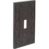 Amerelle 43TVB English Garden Wallplate, 1 Toggle, Cast Metal, Aged Bronze, 1-Pack