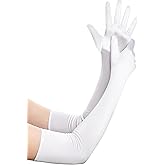 BABEYOND Long Opera Party 1920s Satin Tea Party Gloves Costume Stretchy Adult Size Elbow Length Bridal Gloves