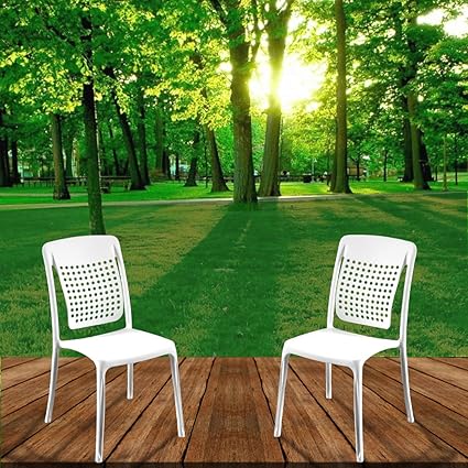 Spinecare Series 2109 - by Italica Furniture with Ergonomically Designed Swingback for Complete Back Support for Indoor, Outdoor, Restaurant, Classroom and Dining Room (Matte Finish, White, Set of 2)