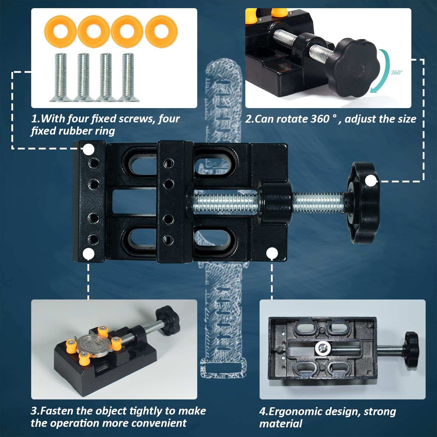 Dofover Adjustable Opener Back Watch Case Holder Tool & Watchmaker Tool,Metal & Plastic