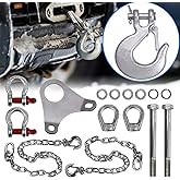 Frtcaty Trailer Ultimate Connection Safety Chains Kit - 5th Wheel Ultimate Connection Safety Chains Plate Towing Accessories with 1/2in Shackles
