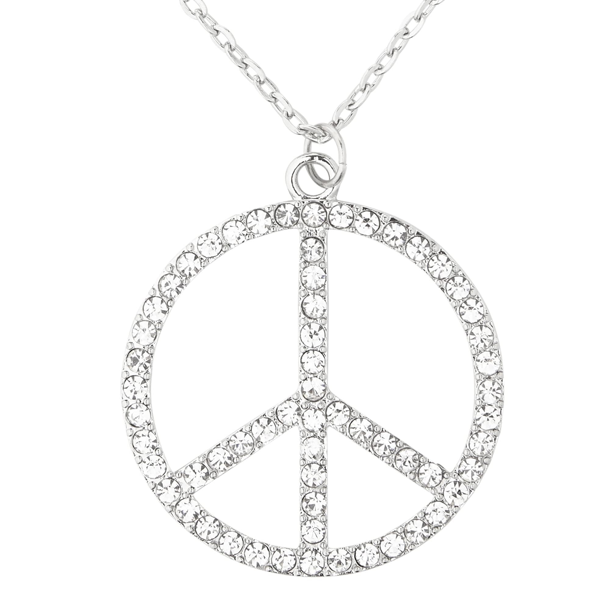Widmann wid03557 Hippie Necklace ? Rhinestone, White, One Size