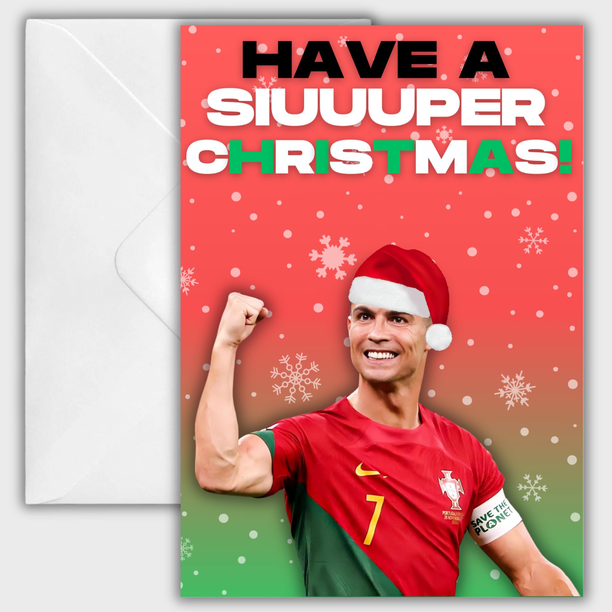 Cristiano Ronaldo Football Christmas Card - Football Christmas Card For Son - Football Fan Gift - Football Fan Christmas Card