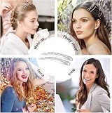 Hanyousheng Rhinestone Bobby Pins 15 Pieces Silver Hair Clips for Women view 7