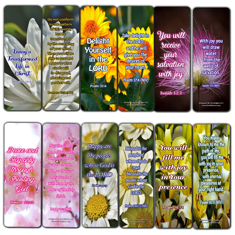 Powerful Bible Verses to Boost Your Happiness Bookmarks (12-Pack)