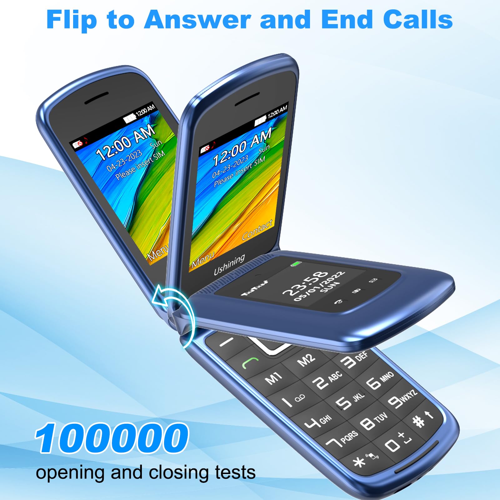 4G Senior Mobile Phone Simple for Elderly, Basic Cell Phone with Large Buttons, Flip Phone, Unlocked Senior Mobile Phone with 2.4