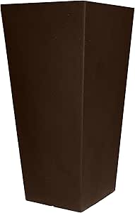 Tusco Products Cosmo Tall Square Plastic Planter- Espresso 26in in the Pots & Planters