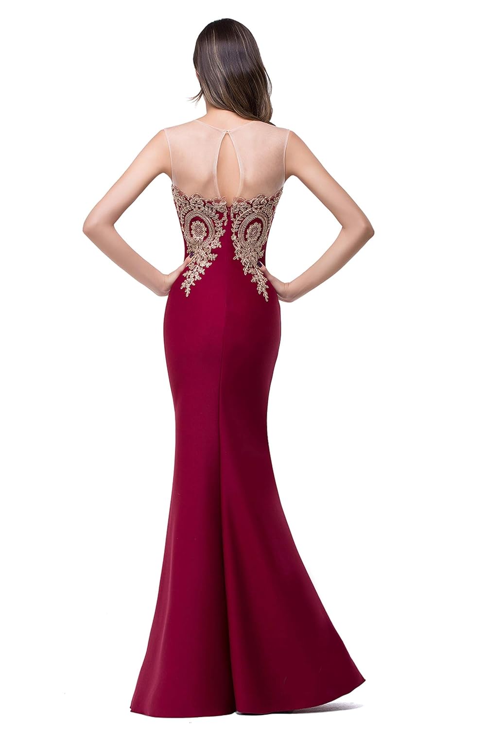 Mermaid New Royal Blue Long Evening Dress Longue Formal Party Evening Gown with Appliques,Green,10