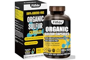 Fitfido MSM Capsules 1000mg - Organic Sulfur Supplement for Joint Health, Functional Wellness, Hair, Skin & Nails, Non-GMO, Gluten Free, 180 Capsules