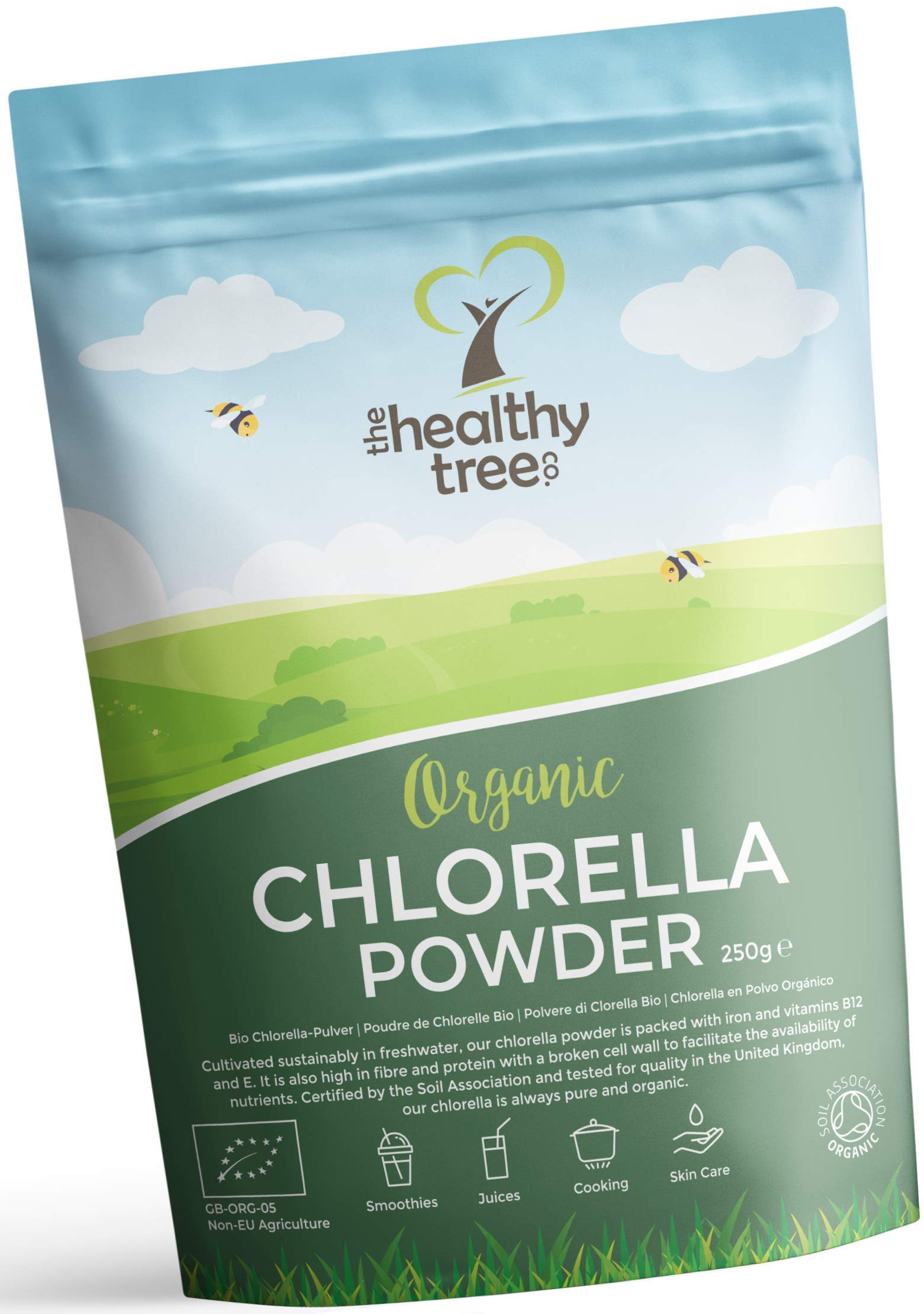 Organic Chlorella Powder by TheHealthyTree Company for Juices and