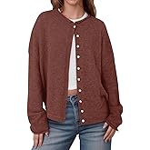 GREAIDEA Womens Button Up Cardigan Sweaters Trendy Lightweight Soft Long Sleeve Knit Loose Sweater 2025 Early Fall Outfits