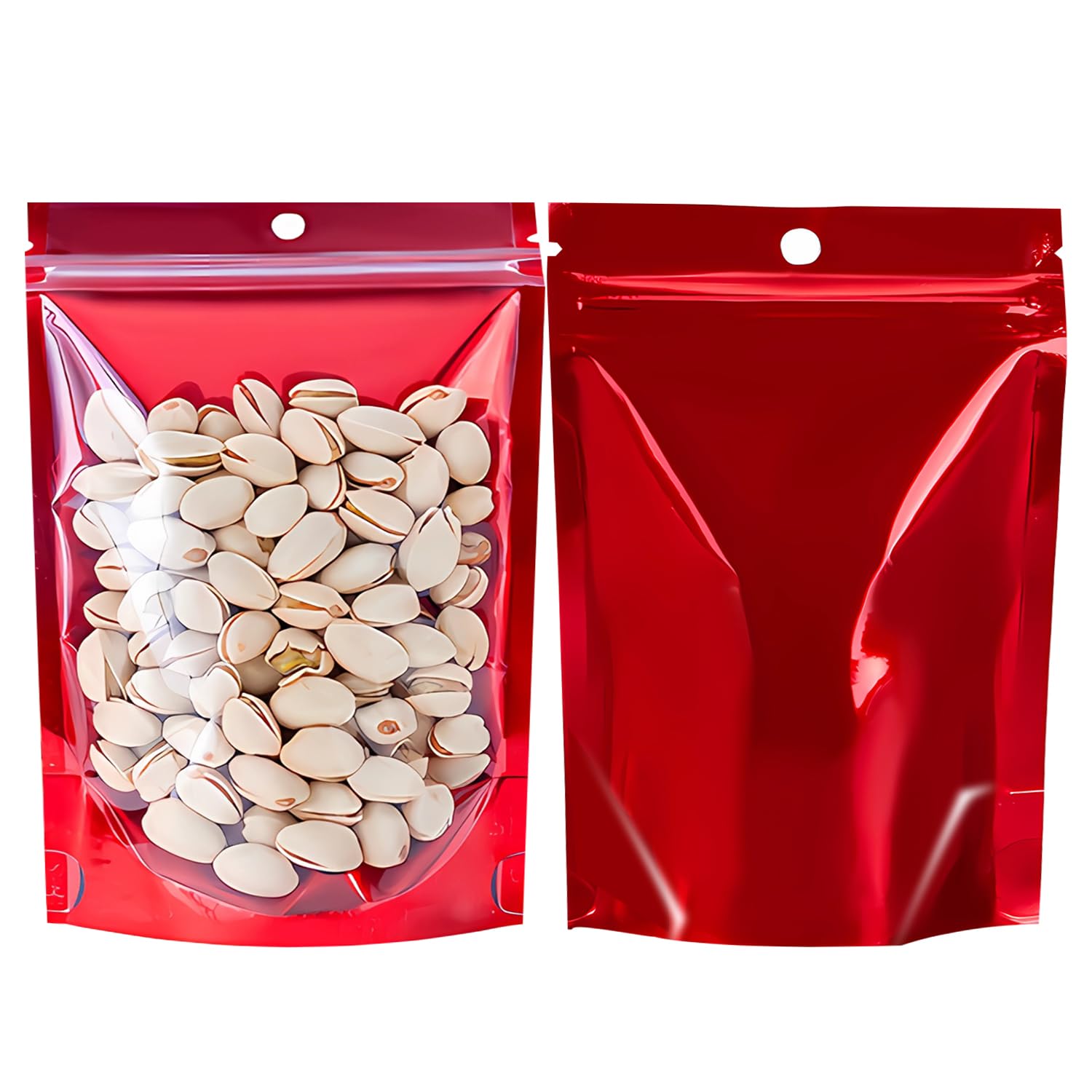 Photo 1 of 100PCS Mylar Bags for Food Storage?Resealable Bags for Small Business with Clear Windonw,7x10 inch Smell Proof Bags Stand Up Zip Pouches Aluminum Foil Sealable Bags for Packaging Cookie,Snack