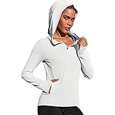 PINSPARK Women's UPF 50+ Sun Protection Hoodie Jacket Lightweight Full Zip Athletic Jacket Long Sleeve Shirt with Pockets